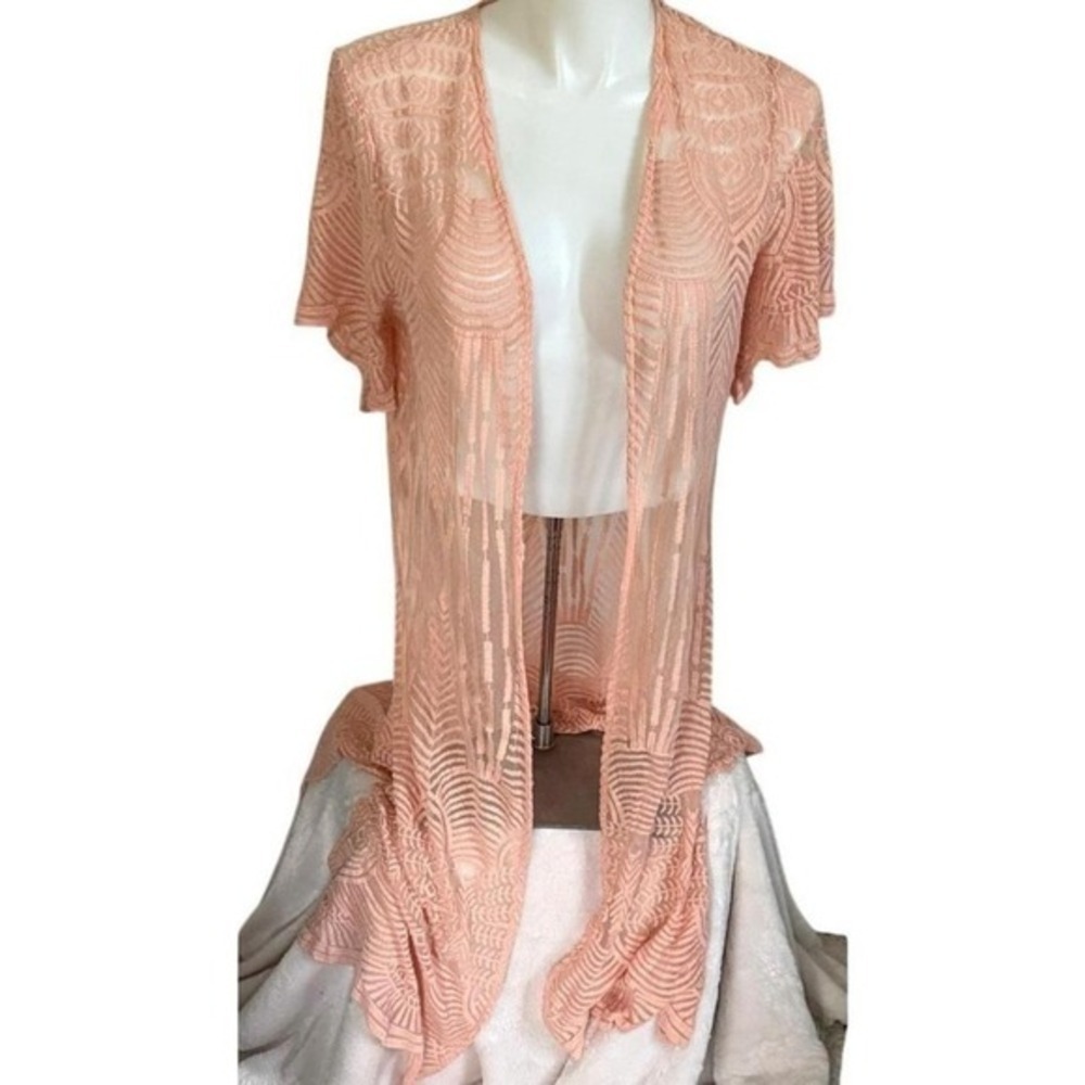 Maurices Womens Kimono Peach‎ / Coral Size XL